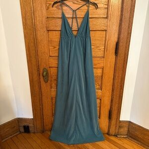 Silence + Noise Elegant Boho Teal Maxi Dress